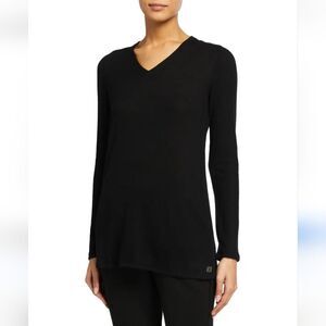 Natori Sweater ulla rib knit lounge tunic sz S v neck light weight sweater